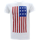 252 Apparel - Men's American Flag Lightening Volt T-Shirts - White - V.I.M. - 1