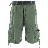 S.A.S.C.O. Trading Inc. - Men's Belted Snap Button Cargo Shorts - Light Olive - V.I.M. - 1