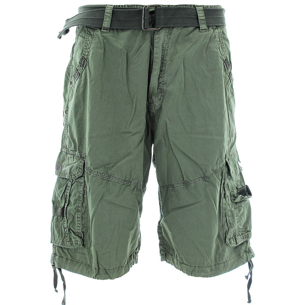 S.A.S.C.O. Trading Inc. - Men's Belted Snap Button Cargo Shorts - Light Olive - V.I.M. - 1