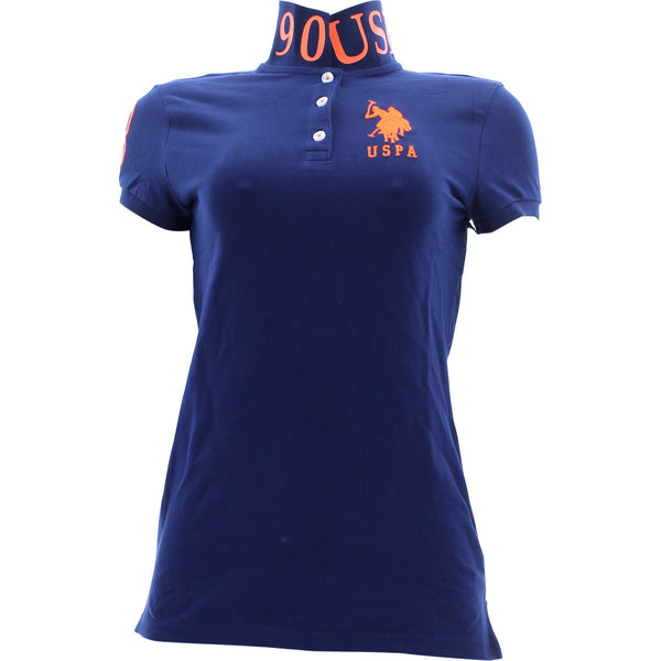 US Polos Assn. - Women's Big Pony Ladies Polos - Navy/Orange - V.I.M. - 1