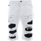 Switch - Men's  Distres Contrast Paint Twill Shorts - White - V.I.M. - 1