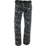 Jordan Craig - Men's Camouflage Belted Slim Straight Pants - Chocolate/Black - V.I.M. - 1
