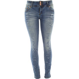 High Way - Women's Rips All Over 3 Button pants - Medium Blue - V.I.M. - 1