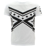 Focus - Men's Star X Print T-Shirts - White/Black - V.I.M.