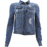 Highway - Women's Rips 2 Pocket Denim Jackets - Dark Blue - V.I.M. - 1