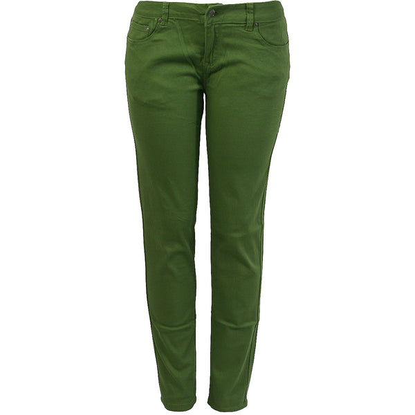 Jyny - Women's Basic Color Stretch Jeans - Olive - V.I.M. - 1