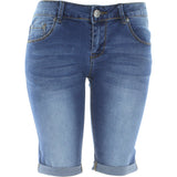 Azazel - Women's Denim Bermuda Shorts - Medium Indigo - V.I.M. - 1