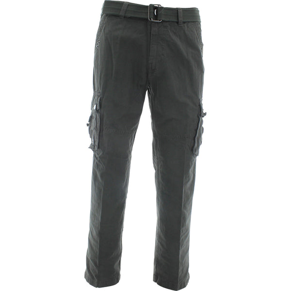 The Image - Men's Belted Cargo Pants - Grey - V.I.M. - 1