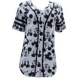 Disney - Women's Mickey Faces Baseball Shirts - Grey/Black - V.I.M. - 1
