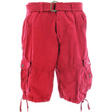 S.A.S.C.O. Trading Inc. - Men's Belted Snap Button Cargo Shorts - Red - V.I.M. - 1