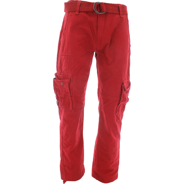 Jordan Craig - Men's Belted Cargo Pants - Red - V.I.M. - 1