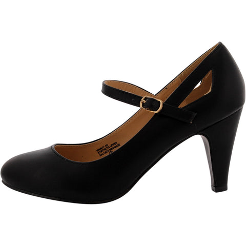 Chase Chloe - Women's MJ PU Heels - Black