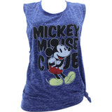 Disney - Women's Mickey Side Knot Muscle Tank Tops - Blue - V.I.M. - 1