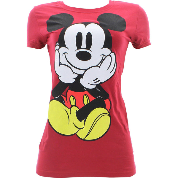 Disney - Women's Minnie Front And Black T-Shirts -Red - V.I.M. - 1