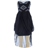 Orange - Women's Studs Front Club Dresses - Black - V.I.M. - 1