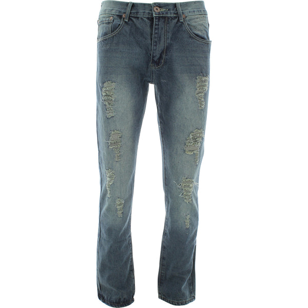 Denim Culture - Men's Ripped pants - Blue/Black - V.I.M. - 1