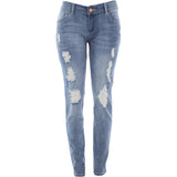 Ankor East - Women's Rips Stretch Denim Jeans - Light Blue - V.I.M. - 1