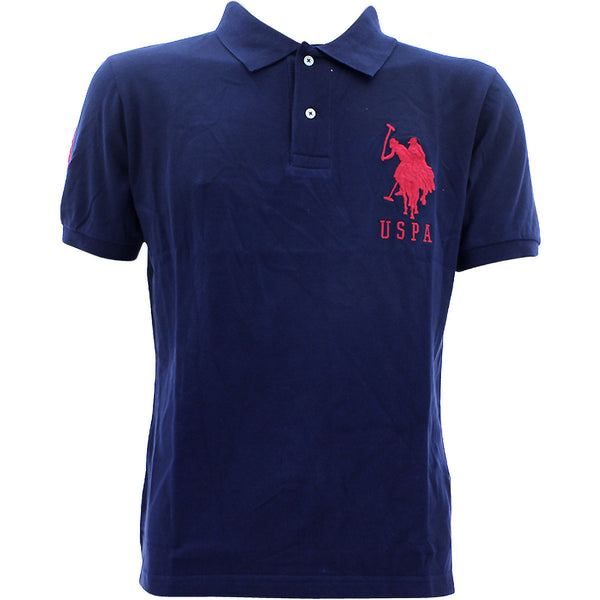 Us Polo Assn. - Men's Big Pony Pique Polo - Navy/Red - V.I.M.