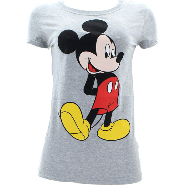 Disney - Women's Mickey Mouse And Back T-Shirts - Grey - V.I.M. - 1