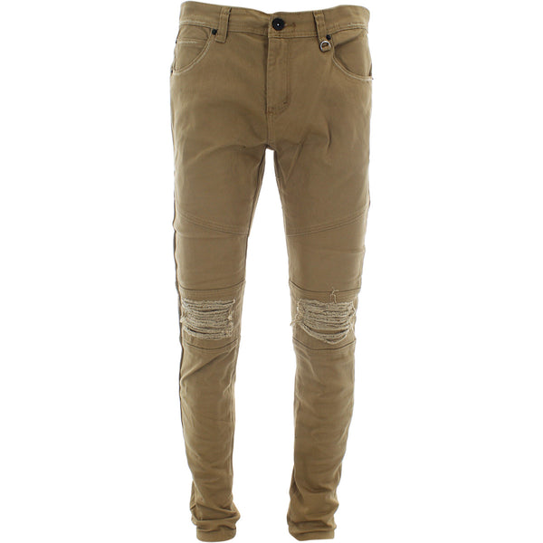 Kayden K - Men's Front Rips Block Knee pants - Camel - V.I.M. - 1