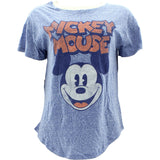 Disney - Women's Mickey Mouse Face T-Shirts - Blue - V.I.M. - 1