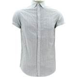Seven Souls - Men's Circles With Dots Short Sleeves Button Up Shirts - White - V.I.M. - 1