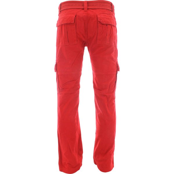 Imperious - Men's Belted Cargo Pants - Red - V.I.M. - 1