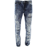 Switch - Men's Rip With Multi Color Paint pants - Medium Indigo - V.I.M. - 1