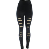 Many Many - Women's Lazer Front Rips Leggings - Black - V.I.M. - 1