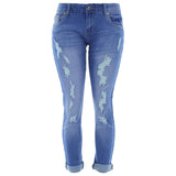 Bee & Ceci - Women's Rips Boyfriend pants - Medium Blue - V.I.M. - 1