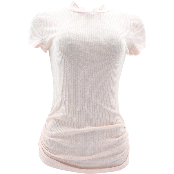 Papermoon - Women's Rayon Turtle Neck Scallop Shirts - Blush - V.I.M. - 1