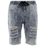 Kayden K - Men's Destroyed Denim Shorts - Ice Blue - V.I.M. - 2