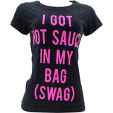 Miss Popular - Women's I Got Hot Sauce In My Bag T-Shirts - Black/Pink - V.I.M. - 1