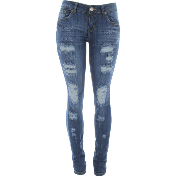 Sweet Look Premium - Women's Rips Skinny pants - Blue - V.I.M. - 1