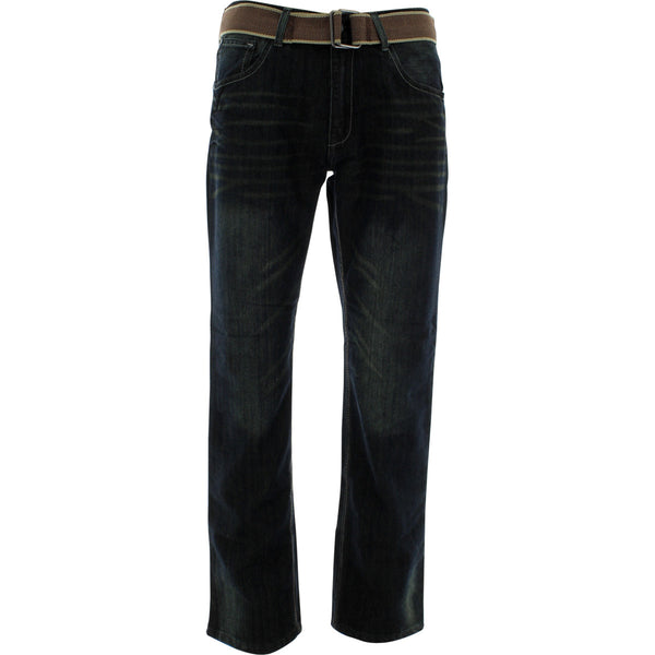 Fusai - Men's Belted Embroidery Pocket pants - Dirty/Blue - V.I.M. - 1