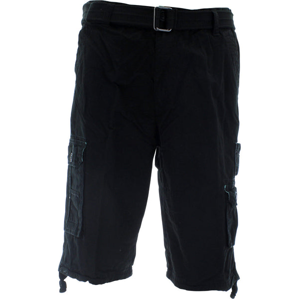 Pj Mark - Men's Belted Cargo Shorts - Black - V.I.M. - 1