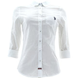 Us Polo Assn. - Women's Long Sleeve Woven Shirts - Optic White - V.I.M.