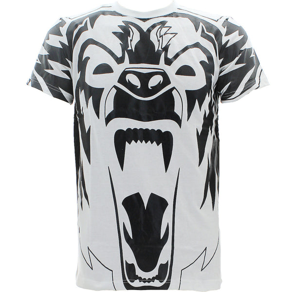 K&S Sportswear - Men's Angry Bear Head T-Shirts - White/Black - V.I.M. - 1
