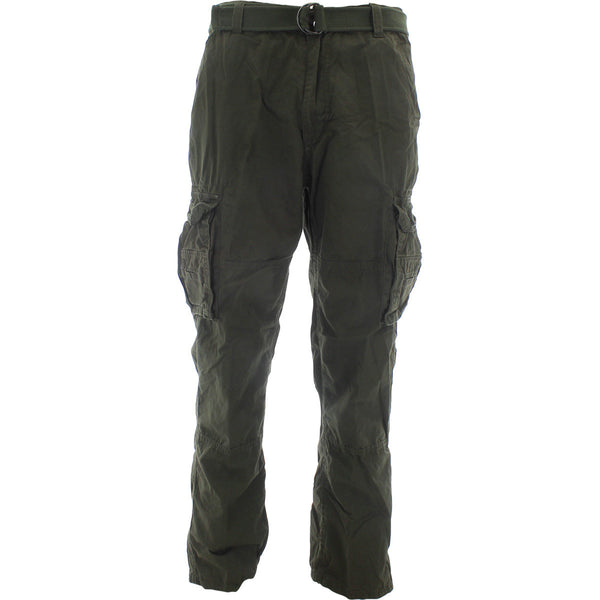 PJ Mark - Men's Belted Cargo Pants - Olive - V.I.M. - 1