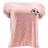 Disney - Women's Mickey Mouse Club Ringer T-Shirts - Pink/Heather Grey - V.I.M. - 1
