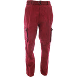 Pj Mark - Men's Belted Cargo Pants - Burgundy - V.I.M. - 1