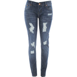 Ankor East - Women's Rips Stretch Denim Jeans - Dark Blue - V.I.M. - 1