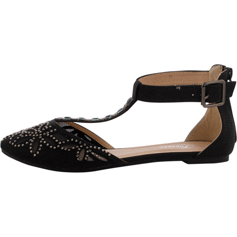 Forever - Women's Shine Flats - Black