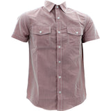 Imperious - Men's Chambray Short Sleeve Woven Shirts - Red - V.I.M. - 1