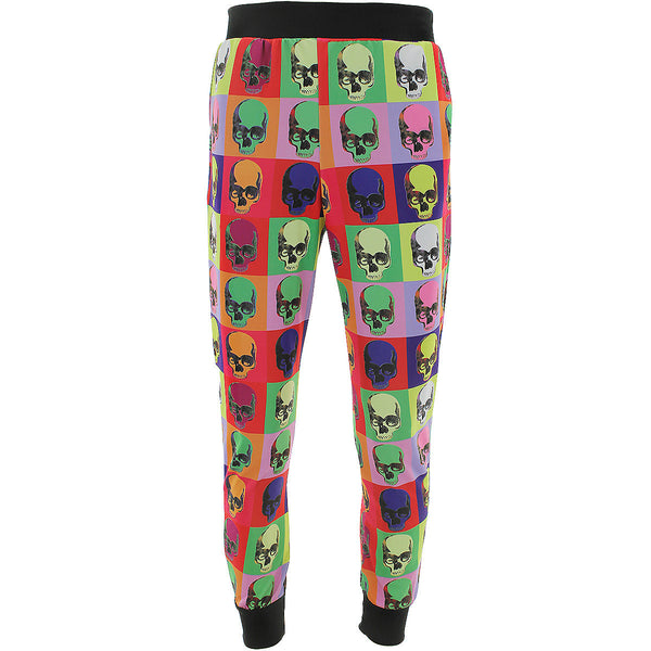 Kayden K - Men's Colorful Skulls Joggers - Black/Multi - V.I.M. - 1