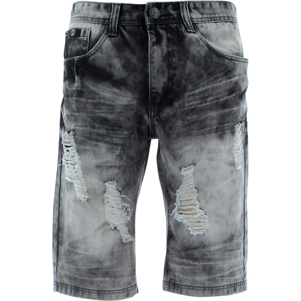 Switch Remarkable - Men's Distressed With Rips Shorts - Black - V.I.M. - 1
