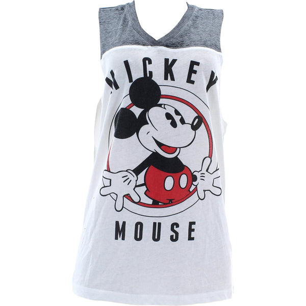 Disney - Women's Mickey Muscle Tank Tops - Black/White - V.I.M. - 1