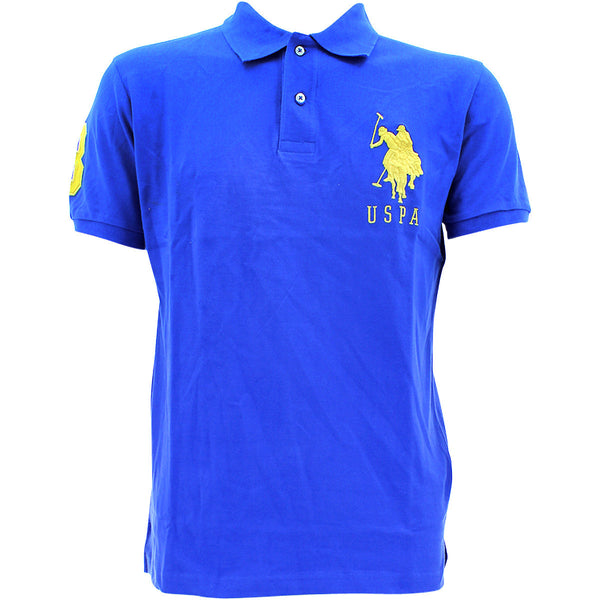 Us Polo Assn. - Men's Big Pony Pique Polo - Royal/Yellow - V.I.M.