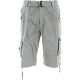 Denim Culture - Men's Garment Dye Cargo Belted Shorts - Stone - V.I.M. - 1
