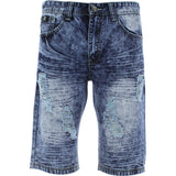 Switch Remarkable - Men's Distressed With Rips Shorts - Medium Indigo - V.I.M. - 1